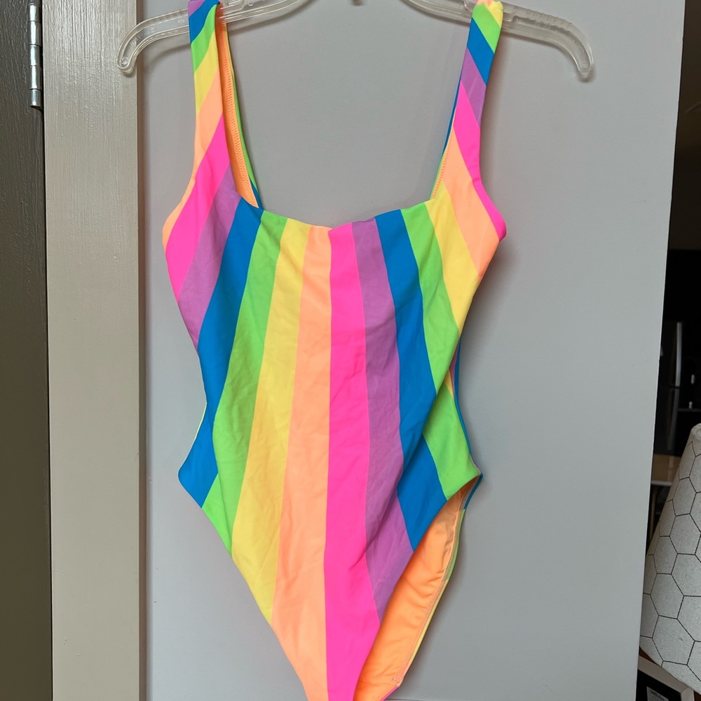 Show Me Your MUMU one piece rainbow swimsuit